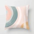 Fodera per cuscino geometrico astratto rosa in colori Morandi per arredo nordico - Quadrato (Senza Anima) / Stile Archi Sovrapposti Dipinti a Mano (DRD343-11)
