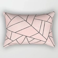 Kissenbezug aus Pfirsichhaut in Rosa mit schwarzen geometrischen Linien - Drd220-32 / 30x50