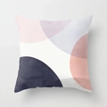 Federa per cuscino quadrata con motivo geometrico astratto rosa e blu per divano casa - Quadrato (Senza Anima) / Stile Geometrico Astratto ad Acquerello (DRD343-13)