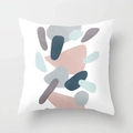 Federa per cuscino geometrica rosa e grigia con motivi astratti in stile minimalista - Quadrato (Senza Anima) / Stile Arte Astratta Morandi (DRD343-17)