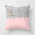 Federa per cuscino geometrica minimalista rosa e grigio con trama artistica - Quadrato (Senza Anima) / Stile Splicing Marmo Rosa Grigio (DRD343-18)