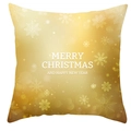 Golden snowflake peach skin pillowcase with Merry Christmas and Happy New Year text - Gold Gradient Snowflake (DRD200-8)