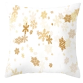 Square peach skin pillowcase with golden snowflake patterns for Christmas home decor - Gold Brown Snowflake Print (DRD200-9)