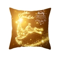 Golden reindeer Christmas pillowcase with star patterns and Merry Christmas text - Golden Bright Star Reindeer (DRD200-10)