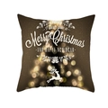 Christmas tree and reindeer snowflake pillow cover in golden brown peach skin fabric - Drd200-13 / 18x18 Inch