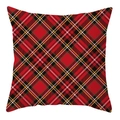 Square Christmas red tartan pillow cover with classic Scottish check pattern - 45x45cm / Red Tartan Plaid Style (DRD207-5)