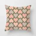 Quadratischer Pfirsichhaut Kissenbezug mit Herz-Punktmuster in Rosa, Beige und Hellblau - 45x45 cm / Wiederholtes Herz-Punkt-Muster (DDRD418-11)