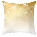 Christmas square pillowcase with white and gold snowflake gradient on peach skin fabric - Bright Gold Snowflake Bokeh (DRD200-19)