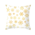 White peach skin pillowcase featuring golden snowflake patterns for Christmas decor - Golden Even Snowflake (DRD200-22)