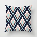 Modern geometric rhombus pattern pillow case in mint green and pink peach skin fabric - Rhombus Pattern Style (DRD392-7)