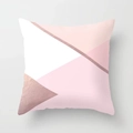 Federa per cuscino geometrica rosa e oro rosa con dettagli metallici decorativi - Geometrico Spliced Oro Rosa (DRD347-2) / 45x45cm