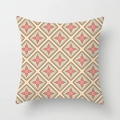 Détail de la housse de coussin carrée avec losanges géométriques et motifs floraux - 45x45 cm / Floral Radial Losange (DDRD418-4)