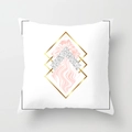 Detail of Nordic pink marble geometric pattern on a white modern square cushion cover - Geometric Rhombus Polka Dot Style (DRD377-6)