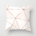 Nordic pink marble geometric square pillowcase with rose gold lines for sofa decor - Modern Minimalist Crossed Lines Style (DRD377-8)