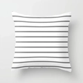 Modern square pillowcase with gray and white horizontal stripes in soft peach skin fabric - Classic Horizontal Stripes (DRS363-12)