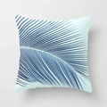 Housse de coussin rose avec motif feuilles de palmier bleues pour décor de canapé - Feuilles de Palmier Tons Bleus (DRD347-15) / 45x45cm