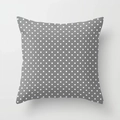 Modern grey geometric pillowcase with white polka dots made of soft peach skin fabric - Grey Base White Polka Dots (DRS363-14)