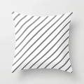 Modern square pillow case with grey and white diagonal stripes in peach skin fabric - Classic Diagonal Stripes (DRS363-17)
