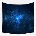 Starry night sky tapestry in deep blue galaxy nebula print for home wall decor - 95x73cm / Deep Blue Starry Sky (GT10-1)