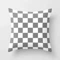 Modern grey and white checkerboard peach skin pillow cover for sofa decor - Grey White Checkerboard (DRS363-19)