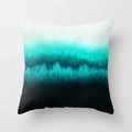 Nordic square pillowcase featuring artistic green and black gradient abstract pattern - Watercolor Gradient Abstract Ink Style (DRD386-6)