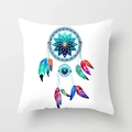 Nordic green geometric peach skin pillowcase featuring colorful bohemian dreamcatcher print - Colorful Mandala Dreamcatcher Style (DRD386-8)