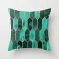 Nordic emerald geometric peach skin cushion cover with marble texture and gold lines - Nordic Luxury Marble Pattern Rhombus Style (DRD386-12)