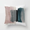 Modern abstract brushstroke throw pillow cover in pink grey and forest green tones - Pale Pink Gray Black Dark Green Art Style (CRD22-9) / 45x45CM (No Core)