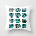Nordic peach skin pillowcase with 12 artistic marble texture coffee cup prints - Art Marble Coffee Cup Pattern Style (DRD386-13)