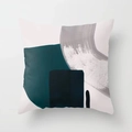 Abstract geometric velvet pillowcase with dark green and navy blue oil painting patterns - Dark Green Navy Texture Geometric Style (CRD22-11) / 45x45CM (No Core)