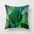 Abstract geometric oil painting pillowcase with tropical green banana leaf pattern - Tropical Banana Leaf Green Plant Style (CRD22-12) / 45x45CM (No Core)