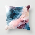 Abstract alcohol ink cushion cover in navy blue and pink with gold accents and soft velvet - Multicolor Alcohol Ink Smudge Style (CRD22-13) / 45x45CM (No Core)