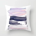 Abstract geometric oil painting pillow cover with soft purple and blue brushstrokes - Pale Purple Pink Navy Minimalist Strokes Style (CRD22-14) / 45x45CM (No Core)