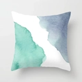 Abstract watercolor geometry pillow case in mint green and hazy blue velvet finish - Mint Green Haze Blue Abstract Watercolor Style (CRD22-15) / 45x45CM (No Core)