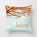 Federa autunnale con foglie d'acero e testo Hello Autumn per cuscino decorativo - Drd356-3 / Dimensione Standard Senza Nucleo