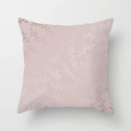 Modern light pink peach skin pillowcase with metallic rose gold leaf patterns - Drd389-6 / 18x18 Inch