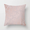 Pink peach skin pillowcase with metallic rose gold leaf pattern for home sofa decor - Drd389-7 / 18x18 Inch
