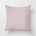 Pink peach skin velvet pillowcase with elegant rose gold geometric grid pattern - Lotus Pink Geometric Grid (DRD389-8)