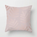 Rose gold peach skin pillowcase with metallic leaf pattern in pink finish - Rose Pink Plant Leaves (DRD389-9)