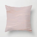 Rose gold wave pattern on light pink peach skin pillowcase for modern sofa decor - Light Pink Metallic Waves (DRD389-11)