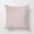 Pink peach skin pillowcase with metallic rose gold floral patterns for sofa decor - Light Pink Purple Branched Floral (DRD389-12)