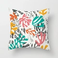 Fodera per cuscino quadrata moderna stile Matisse con motivi organici vivaci - Silhouette Artistica Arancione Rosa (DRD391-2)