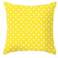 Square yellow geometric fruit throw pillow cover with white polka dots for home sofa - Yellow Base White Polka Dot Style (DRD99-10)