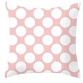 Pink decorative pillowcase with large white polka dots for modern home sofa decor - Pink Base Large White Polka Dot Style (DRD99-11)