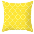 Yellow geometric fruit pillow cover with white Moroccan quatrefoil pattern for home sofa - Yellow Base White Geometric Frame Style (DRD99-12)