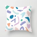Fodera per cuscino quadrata con forme organiche astratte ispirate a Matisse - Forme Geometriche Ciano Arancione (DRD391-4)