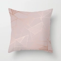 Pink peach skin velvet pillowcase with rose gold geometric lines and modern pattern - Nude Pink Geometric Lines (DRD389-18)