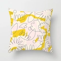 Artistic abstract Matisse style throw pillow cover with yellow and pink floral patterns - Yellow Pink Artistic Floral (DRD391-12)