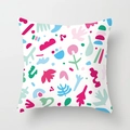 Modern Matisse style abstract geometric pattern pillow case on a white square cushion - Multicolor Abstract Geometric (DRD391-18)