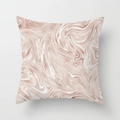 Pink marble geometric throw pillow case with elegant rose gold fluid art pattern - Rose Gold Fluid Marble Style (DRD377-5)